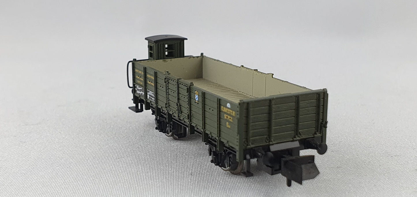 Minitrix 13235 K.Bay.Sts.B. off. Güterwagen mit Bremserhaus OVP (DG303)