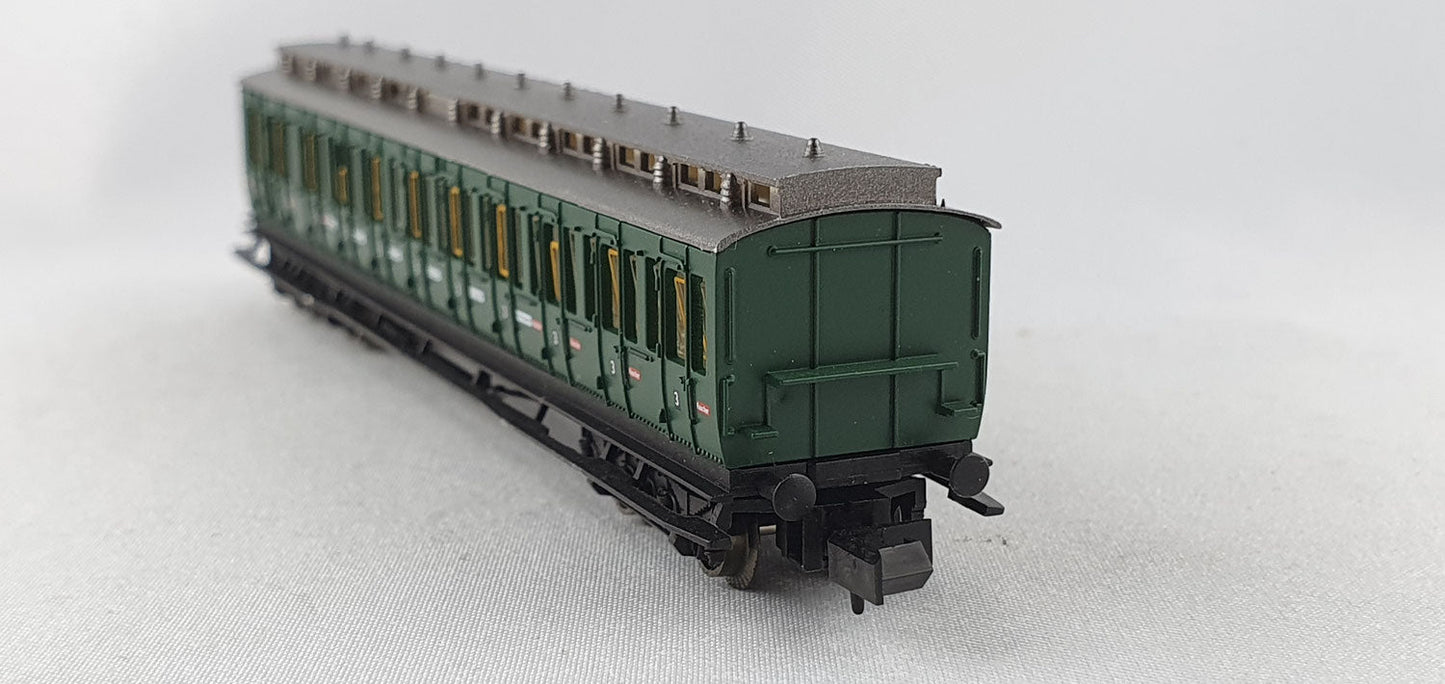 Arnold 3394 DRG Abteilwagen 3. Kl grün Beiwagen zu ET 88 mit braunen Fenster OVP (DP369)