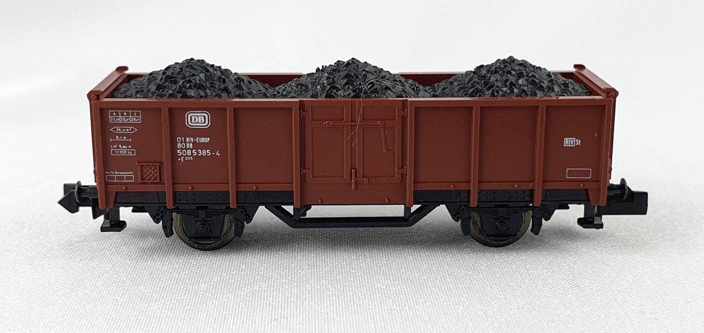 Minitrix 13924 DB off. Güterwagen beladen mit Kohle OVP (DG357)