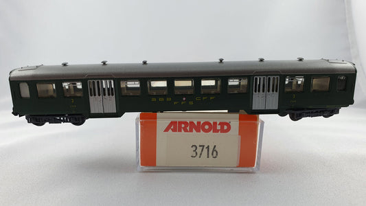 Voiture à faisceau lumineux Arnold 3716 SBB 3e classe, emballage d'origine (E5847) 
