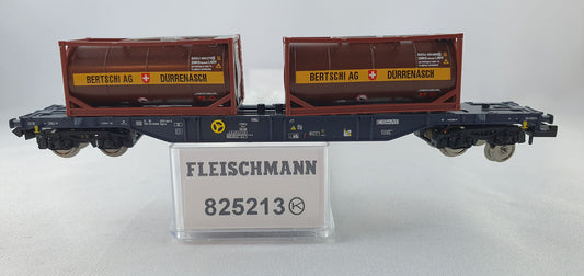 Fleischmann 82 5213 Wagon porte-conteneurs CEMAT "Bertschi AG" OVP (EB9) 
