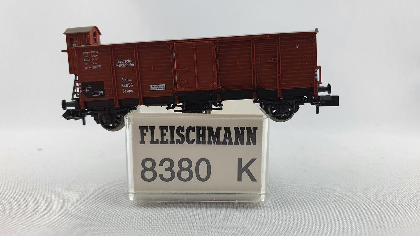 Fleischmann 8380 DRG wagon couvert 3 essieux avec guérite de serre-frein OVP (DG241)