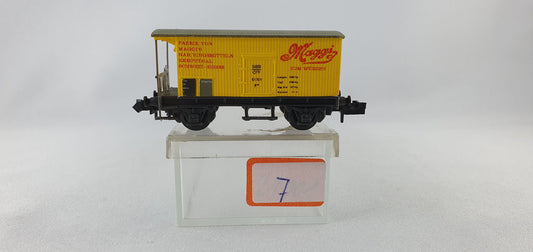 SwissToys 7 CFF ged. Wagon de marchandises « Maggi » avec tableau noir et boîte à notes, emballage d'origine (DG466) 