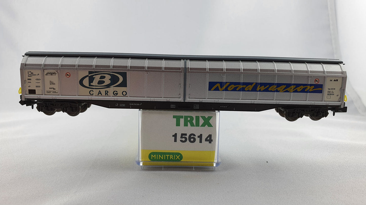 Minitrix 15614 SNCB Schiebewandwagen "B-Cargo / Nordwaggon" OVP (DG100)