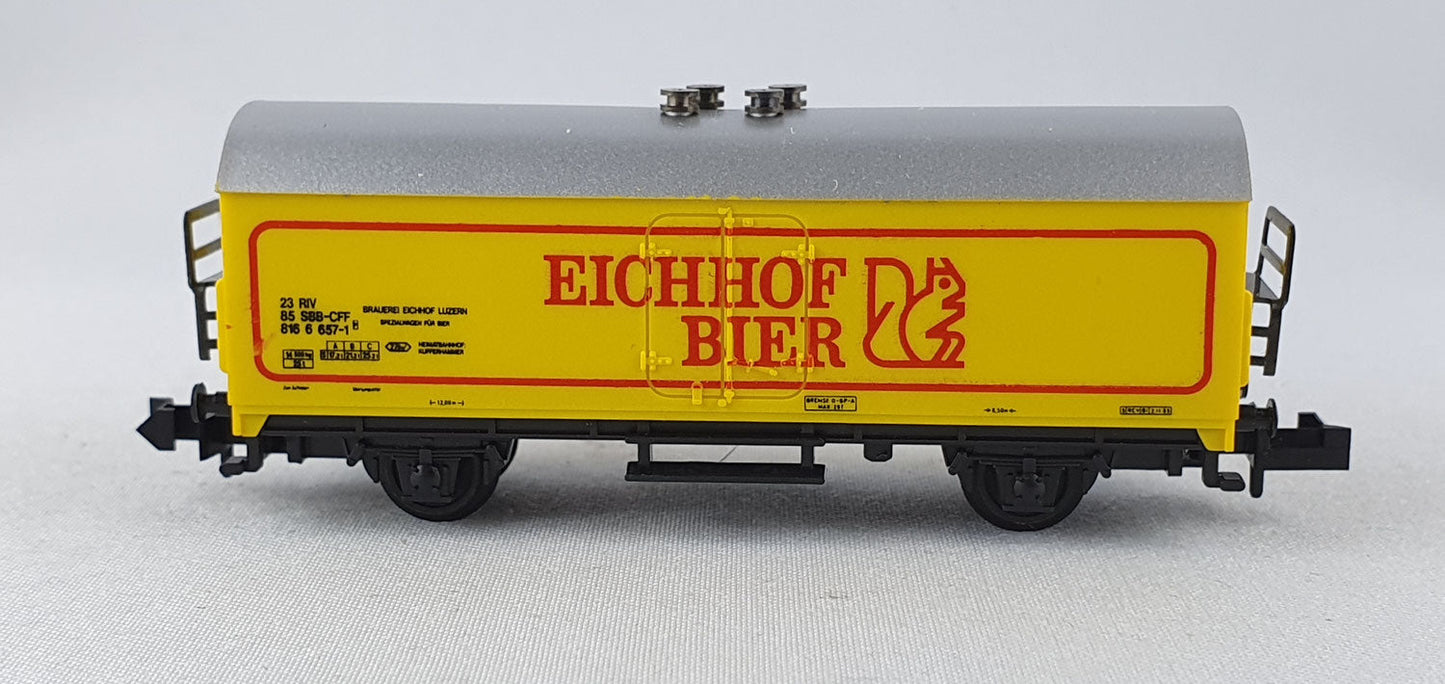 Minitrix 13692 SBB Bierwagen "Eichhof Bier" OVP (DG528)