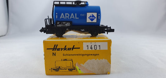 Herkat 1401 DB Kesselwagen ARAL, Schienenreinigungswagen OVP (AGW19)