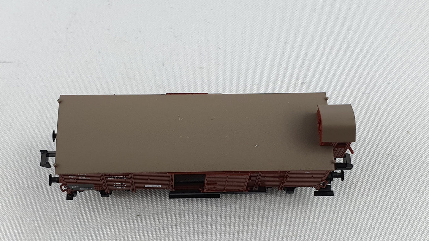 Fleischmann 8380 DRG wagon couvert 3 essieux avec guérite de serre-frein OVP (DG241)
