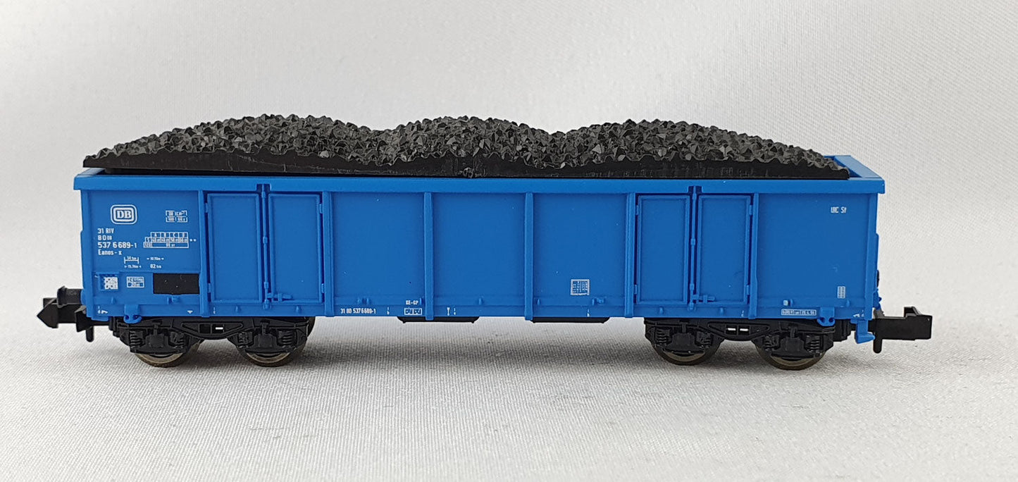 Roco 25223 DB off. Güterwagen blau mit Kohle OVP (DG485)