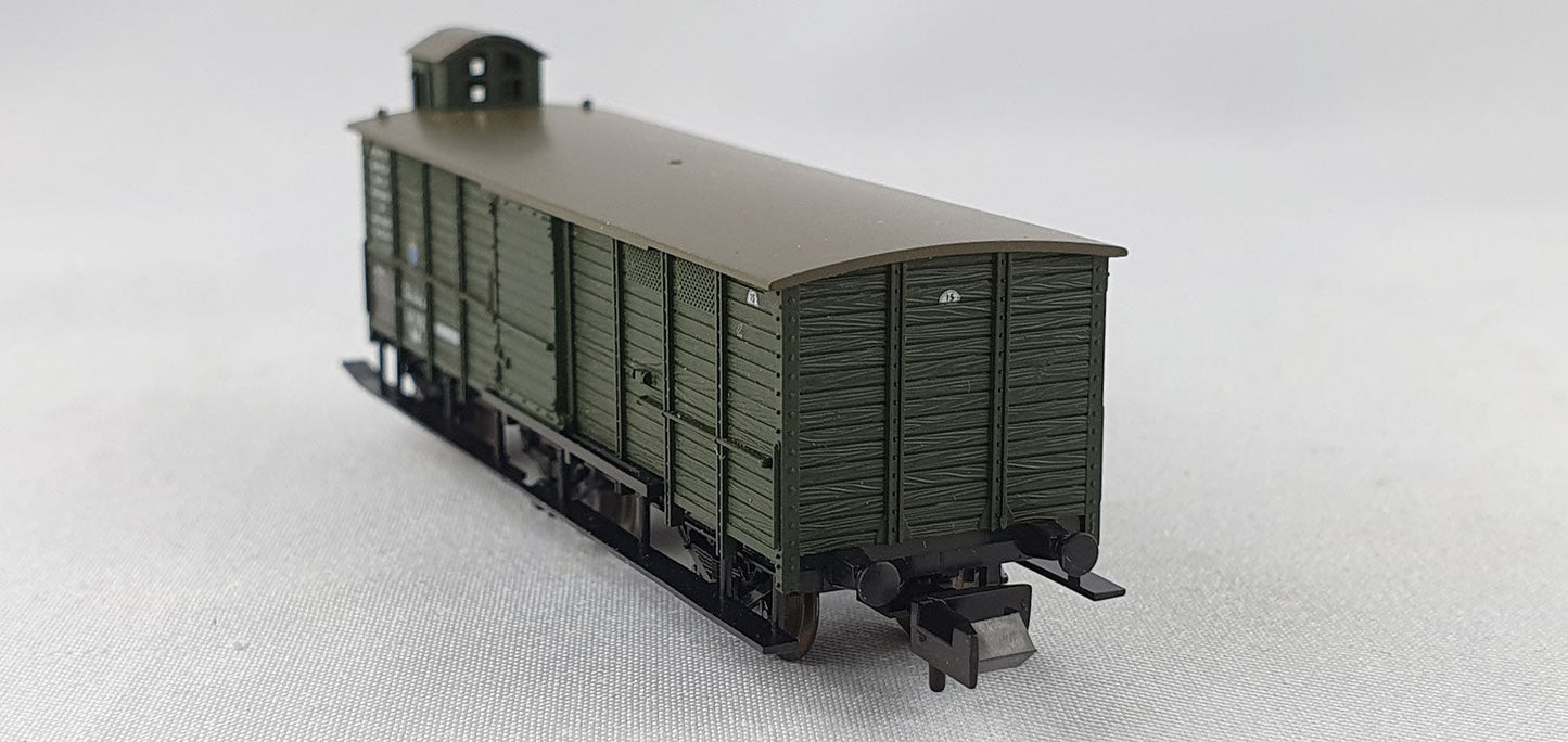 Minitrix 13269 K.Bay.Sts.B ged. Güterwagen mit Bremserhaus 3-achsig OVP (DG305)
