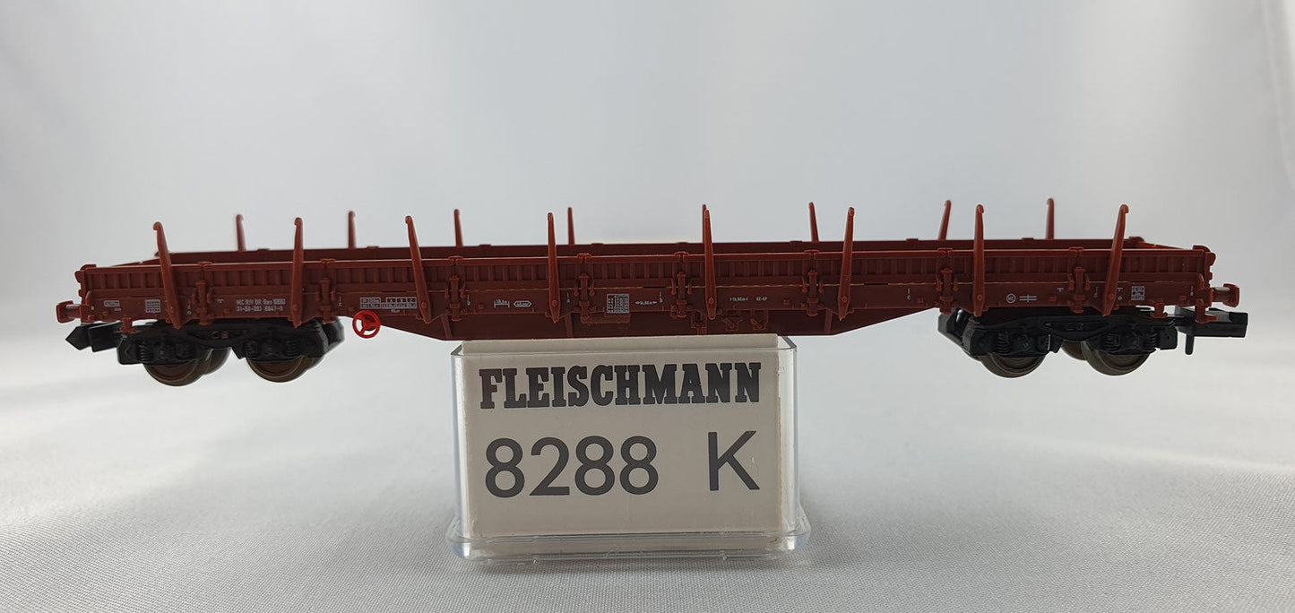 Fleischmann 8288 K DR Flatcar with Side Boards and Stakes, Original Packaging (DG441)