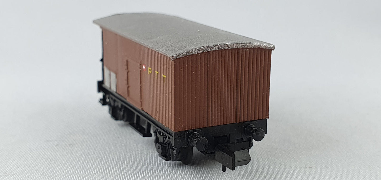 SwissToys SBB Flachdachwagen mit Brb "P T T" OVP (DG472)