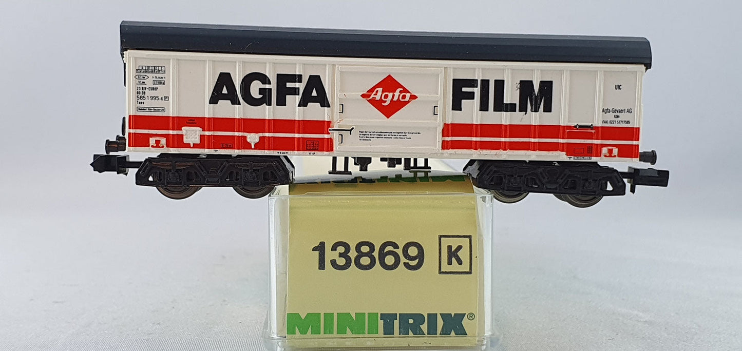 Minitrix 13869 DB Schwenkdachwagen "AGFA FILM" OVP (FLG1)