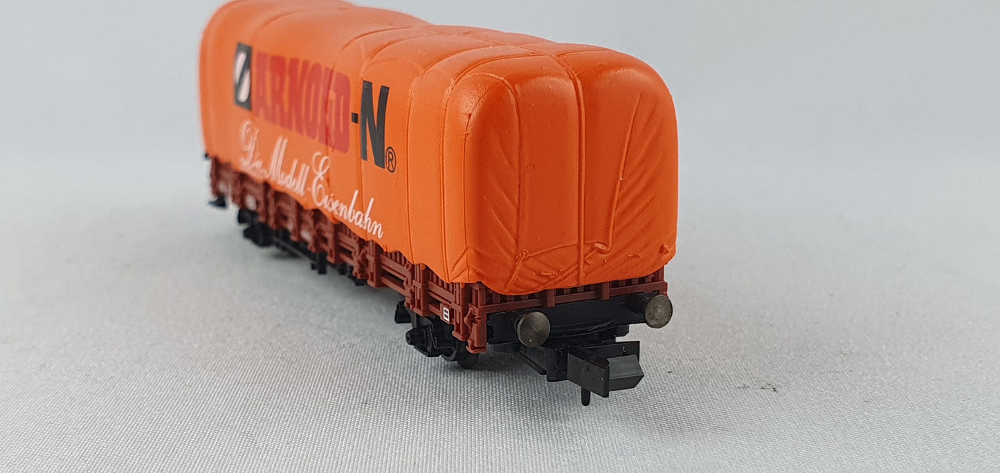 Arnold 4476 DB Rungenwagen mit Plane "Arnold N Die Modelleisenbahn" OVP (DG620)