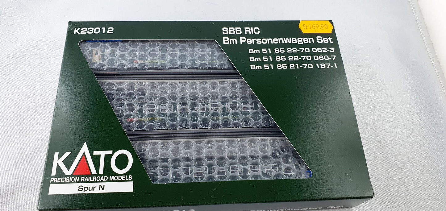 Kato 23011 SBB Wagen Set Bm 2. Kl. (RIC Wagen) altes Logo OVP (EB2)
