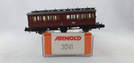Arnold 3041 KPEV Abteilwagen 3. Kl. braun 3-achsig OVP (DP359)