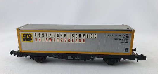 Fleischmann 8241 DB Container Carrier Wagon "Container Service UK Switzerland" (DG384) 