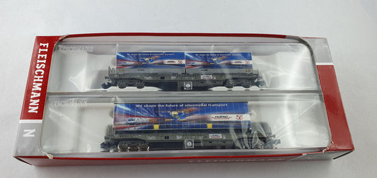 Fleischmann 845321 HUPAC Taschenwagen Set "50 Jahre Hupac" OVP (EB3)