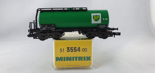 Minitrix 51 3554 00 DB Kesselwagen "BP" 4-achsig OVP (DG337)
