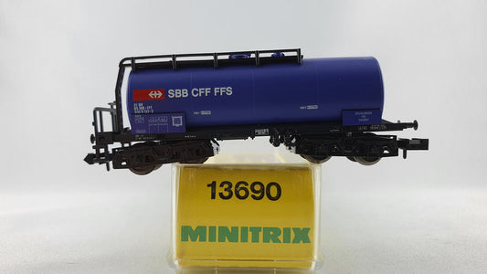 Minitrix 13690 SBB Kesselwagen "blau" OVP (DG107)