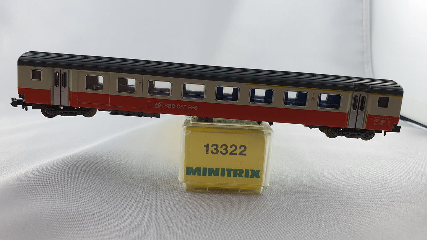 Minitrix 13322 SBB Swiss Express Wagen 1. Kl mit Gepäckabteil OVP (E6414)