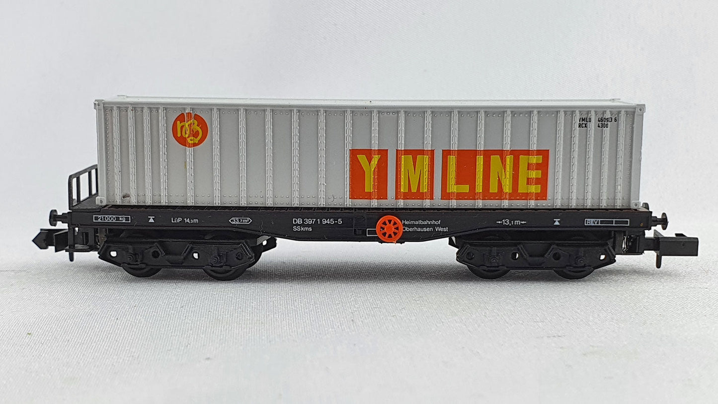Arnold 4951 DB Container Tragwagen "Y M Line" (DG115)