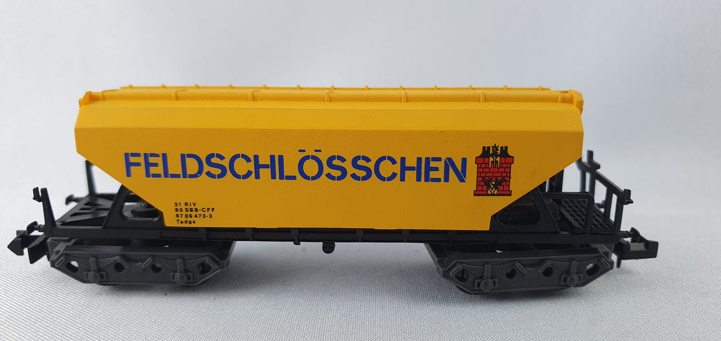 Ibertren 479 SBB self-unloading hopper wagon "Feldschlösschen" yellow (DG768) 