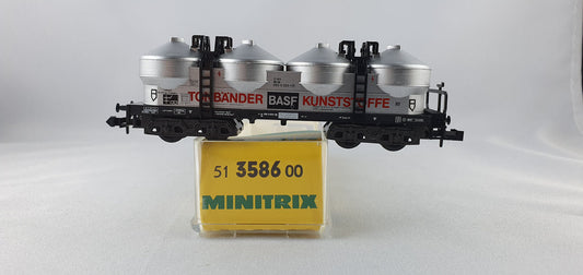 Minitrix 51 3586 00 DB Silowagen " BASF Tonbänder Kunststoff" OVP (DG 299)