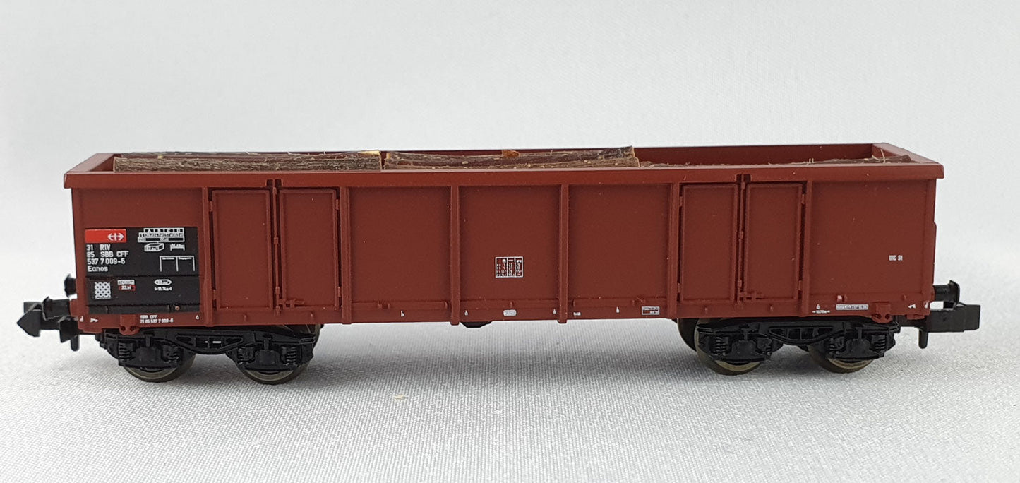 Roco 25351 SBB off. Güterwagen mit Holzladung OVP (DG657)