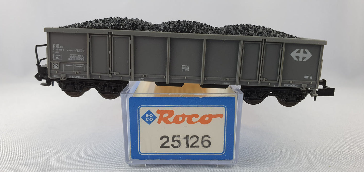 Roco 25126 SBB off. Güterwagen mit Kohle OVP (DG651)