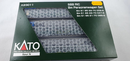 Kato 23012 SBB Wagen Set Bm 2. Kl. (RIC Wagen) neues Logo OVP (EB1)