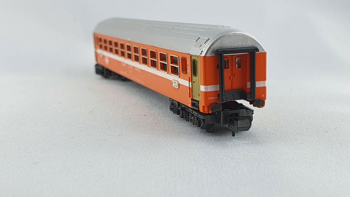 Minitrix 51 3070 00 SBB Schnellzugwagen 2. Kl. orange (DP449)