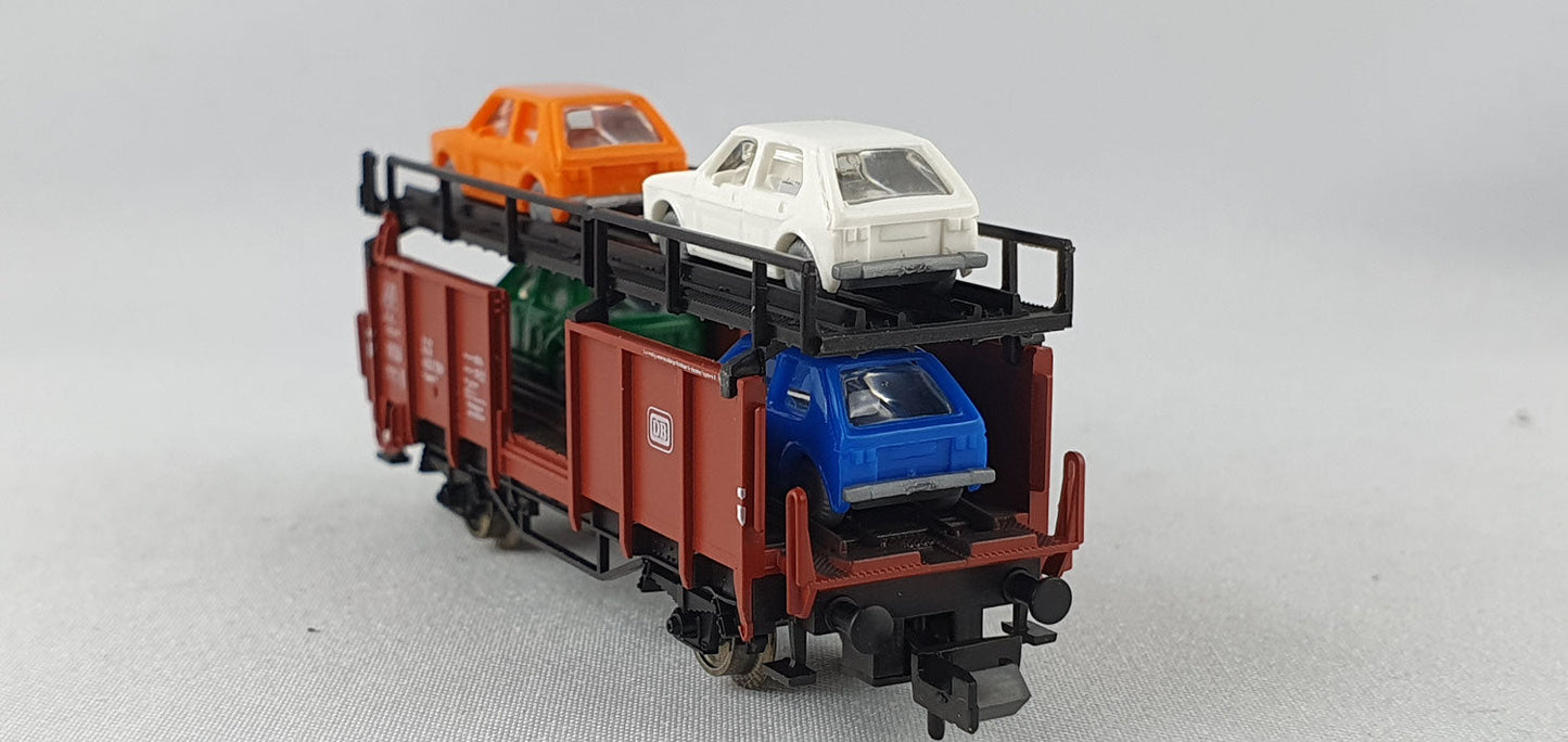 Fleischmann 8225 DB Doppelstock Autotransport mit 4 Golf OVP (DG449)