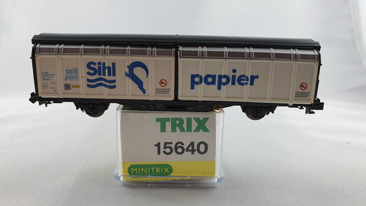 Minitrix 15640 SBB Schiebewandwagen "Sihl Papier" OVP (DG97)