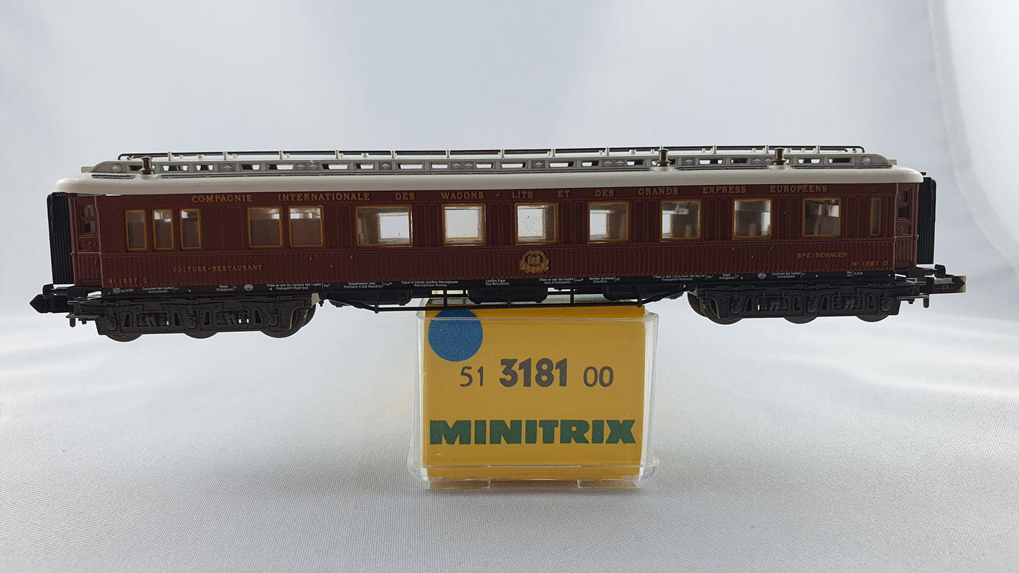 Minitrix 51 3181 00 CIWL Speisewagen mit Beleuchtung OVP (E3589)