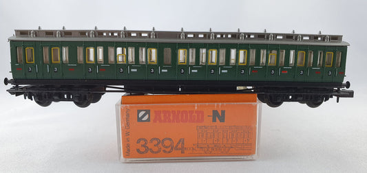 Arnold 3394 DRG Abteilwagen 3. Kl grün Beiwagen zu ET 88 mit gelben Fenster OVP (DP370)