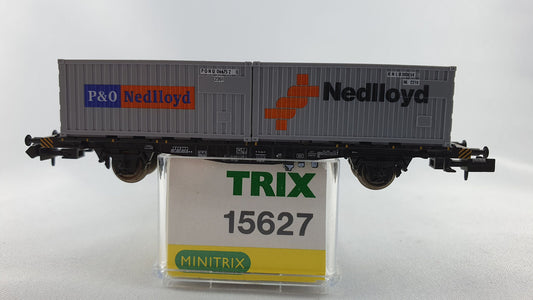 Minitrix 15627 NS Containertragwagen "Nedlloyd" OVP (DG130)