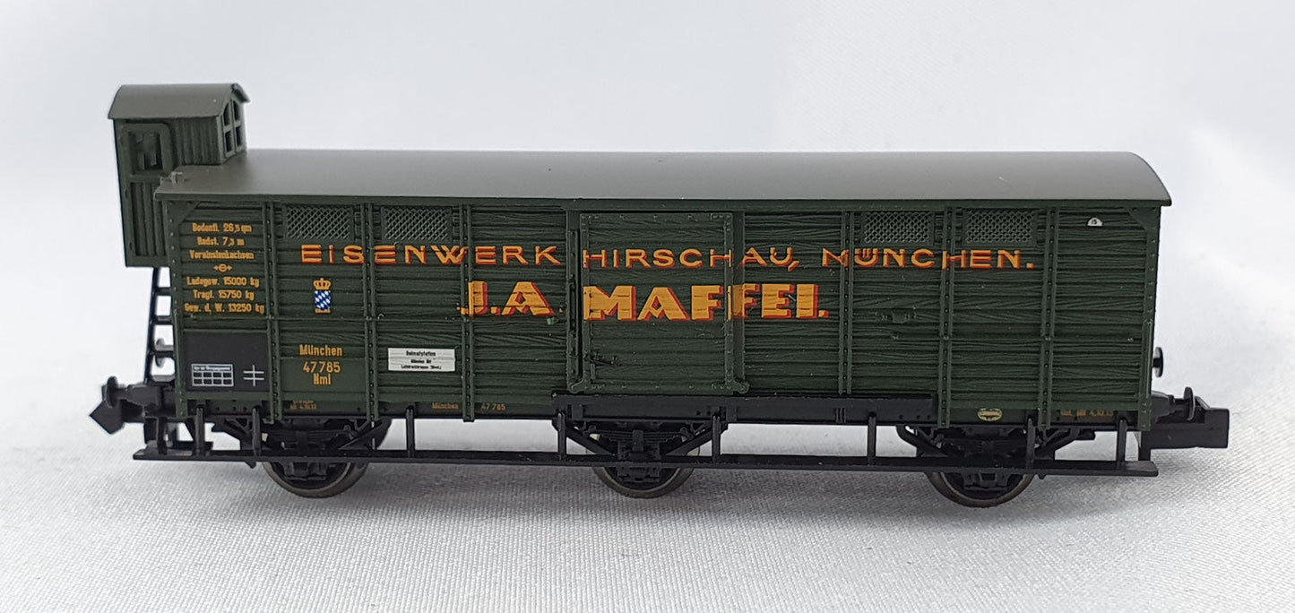 Minitrix 15953 K.Bay.Sts.B ged. Güterwagen 3-achsig J.A. Maffei Jahreswagen 2013 OVP (E3508)