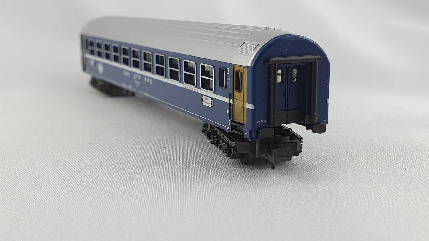 Minitrix 51 3067 00 SBB Liegewagen 2. Kl. blau OVP (DP202)