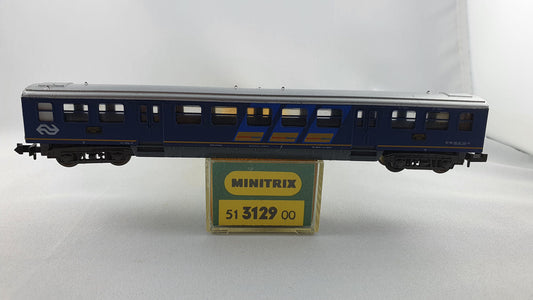 Minitrix 51 3129 00 NS Personenwagen 2. Kl. blau Mitteleinstieg RARITÄT OVP (DP207)