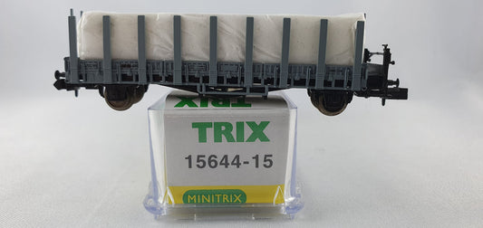 Minitrix 15644-15 SBB Rungenwagen mit 2 Kisten OVP (DG540)