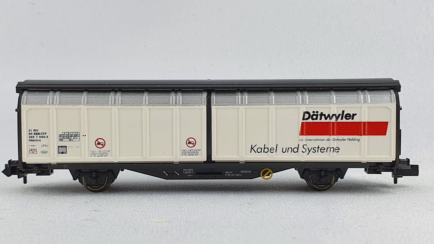 Minitrix 13876 SBB Schiebewandwagen "Dätwyler Kabel & Systeme" OVP (DG99)