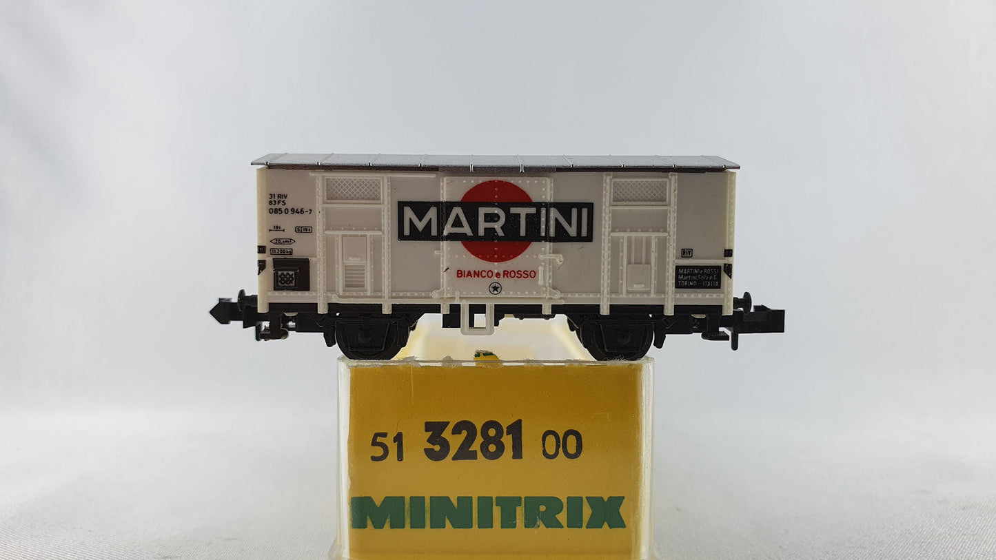 Minitrix 51 3281 00 FS ged. Güterwagen "Martini" OVP (DG518)