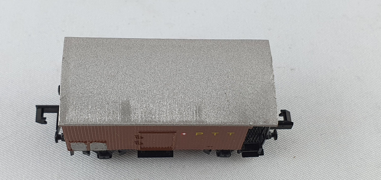 SwissToys SBB Flachdachwagen mit Brb "P T T" OVP (DG472)