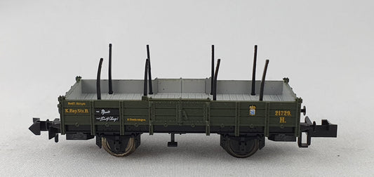 Minitrix 13234 K.Bay.Sts.B Niederbordwagen mit Rungen (DG422)