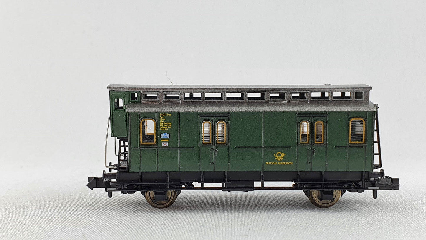 Fleischmann 8050 DBP Bahnpostwagen mit Bremserhaus OVP (DP128)