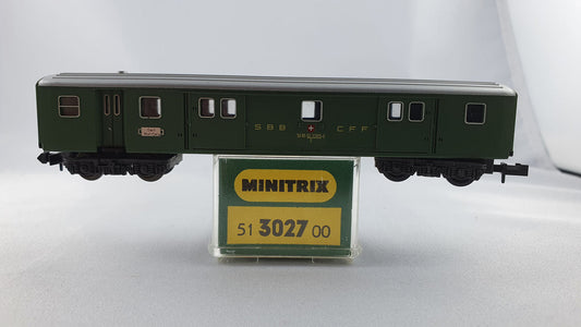 Minitrix 51 3027 00 SBB Gepäckwagen Serie 4 OVP (DP200)