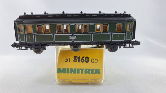 Minitrix 51 3160 00 K Bay Sts B Personenwagen 3-achsig 1./2. Kl. (DP186)