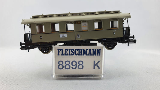 Fleischmann 8898 K KPEV Durchgangswagen 3-achsig 4. Kl. OVP (DP127)