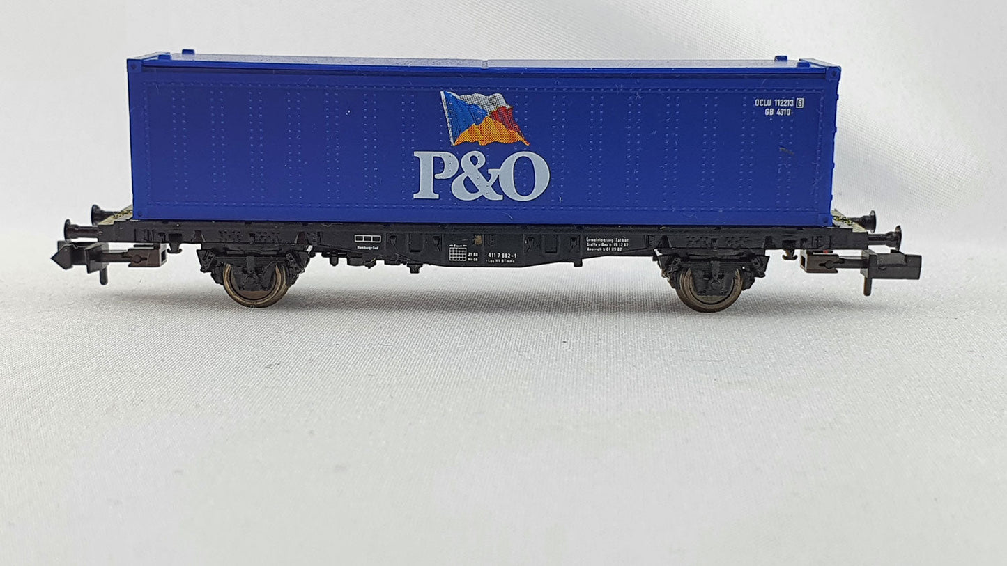 Fleischmann 8239 K DB Container Tragwagen "P&O" OVP (DG189)