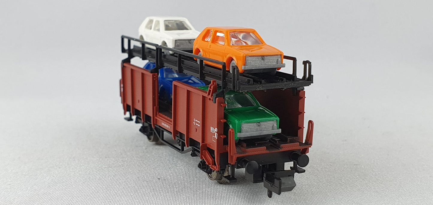 Fleischmann 8225 DB Doppelstock Autotransport mit 4 Golf OVP (DG449)